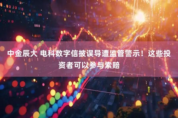 中金辰大 电科数字信披误导遭监管警示！这些投资者可以参与索赔